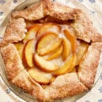 Peach galette on plate